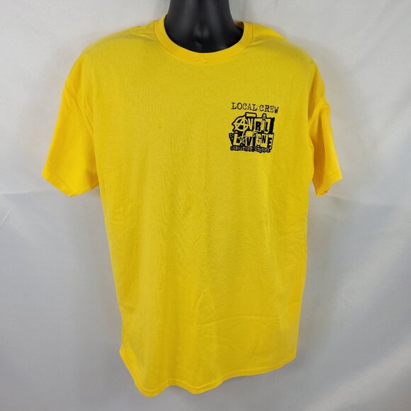 Avril Lavigne Local Crew Yellow T-Shirt NWOT Greatest Hits Tour Mens size XL - Picture 1 of 3